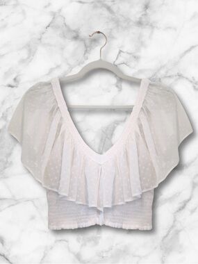 Forever 21 shear ruffle crop top
